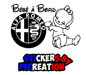 Sticker Bébé à bord Fille alfa roméo