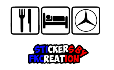 Sticker Eat Sleep Mercedes benz