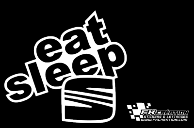 Sticker Eat sleep seat lettrage