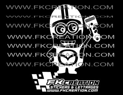 Sticker minion piston mazda