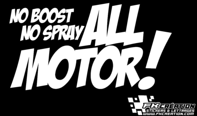 Sticker no boost no spray all motor