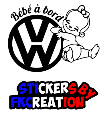 Sticker bébé à bord VW Fille