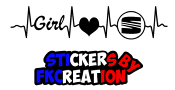 Sticker seat girl electrocardiogramme