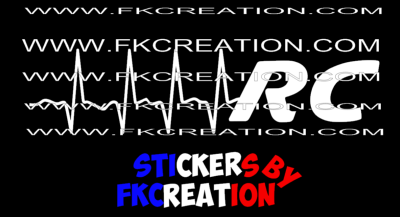 Sticker electrocardiogramme peugeot rc 