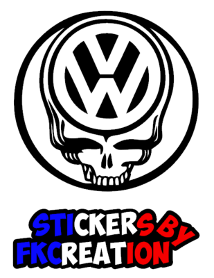 Sticker Skull cercle vw