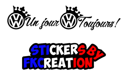 Sticker VW un jour vw toujours couronne 