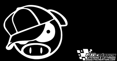 Sticker pig casquette