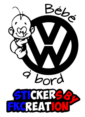 Sticker Bébé à bord vw Garçon v2