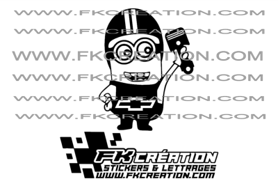 Sticker minion piston Chevrolet