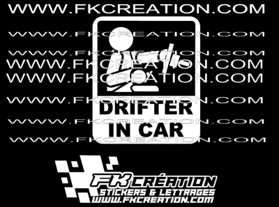 Sticker drifter in car