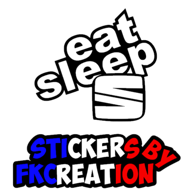 Sticker Eat sleep seat lettrage Nouveau logo