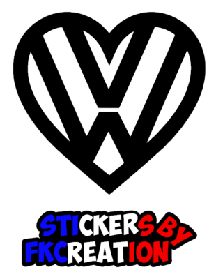 Sticker Coeur VW