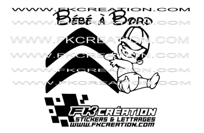 Sticker Bébé à bord Citroën Garçon