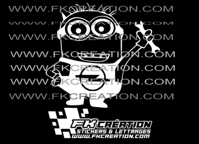 Sticker Minion Opel clé