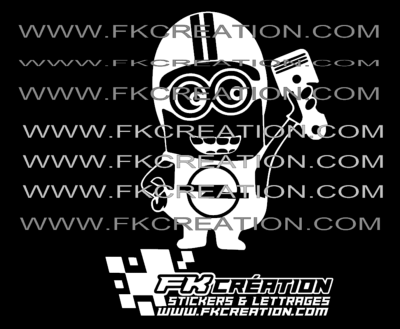 Sticker Minion piston opel