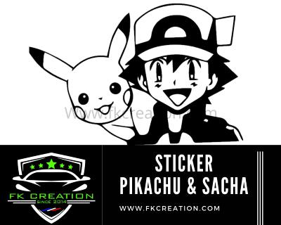 Sticker pikachu & sacha pokémon