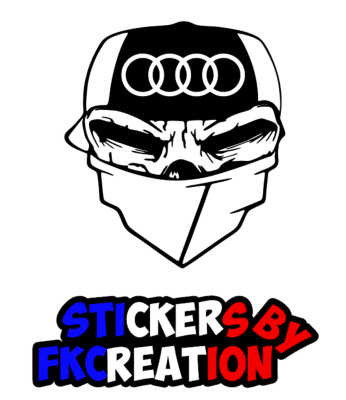 Sticker Skull casquette audi