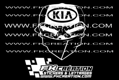 Sticker skull casquette kia