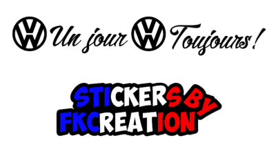 Sticker VW un jour vw toujours version deux