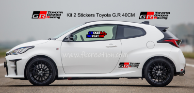 Kit 2 Stickers Toyota Gazoo Racing 40 cm