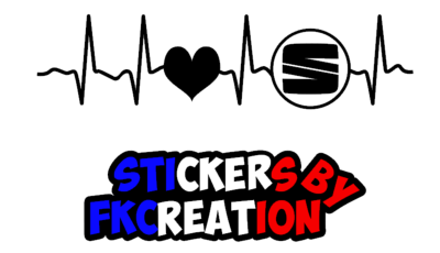 Sticker seat love electrocardiogramme nouveau logo