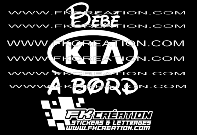 Sticker bébé à bord kia