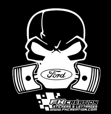 Sticker Skull gaz ford