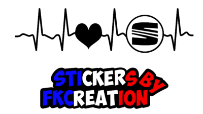 Sticker seat love electrocardiogramme
