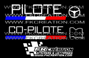 Kit lettrage pilote co-pilote rallye version 3