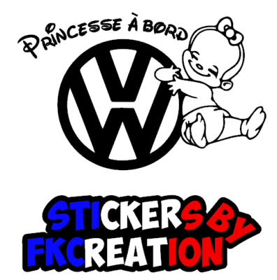 Sticker Princesse à bord vw