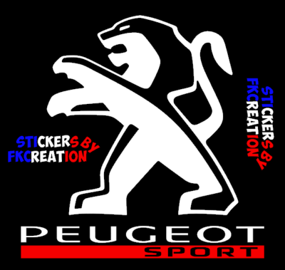 Sticker lion peugeot sport de toit 78*75cm
