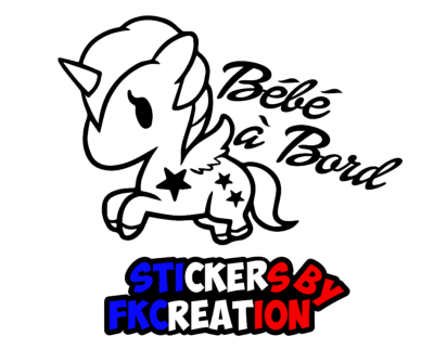 Sticker bébé à bord Licorne
