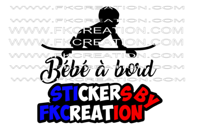 sticker bébé skateur à bord v2