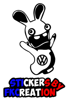 Sticker lapin cretin vw