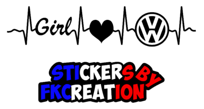 Sticker vw girl