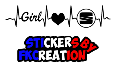 Sticker seat girl electrocardiogramme nouveau logo