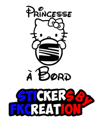 Sticker Princesse à bord hello kitty Seat