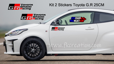 Kit 2 Stickers Toyota Gazoo Racing 25 cm