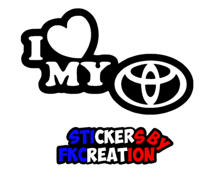 Sticker i love toyota