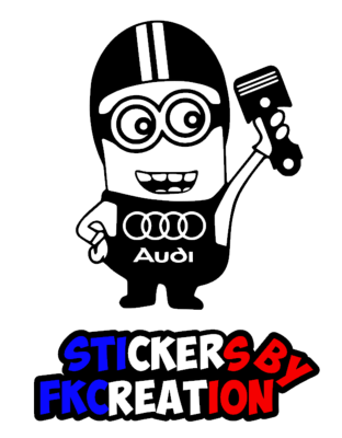 Sticker Minion Audi Piston