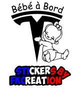 Sticker bébé à bord tesla Fille