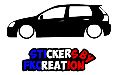 Sticker golf 5 5 porte silhouette