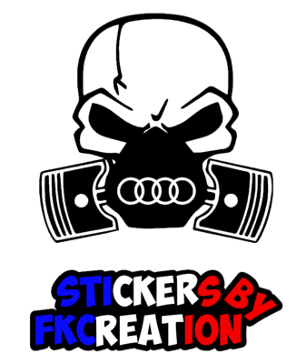 Sticker Skull audi Piston masque a gaz