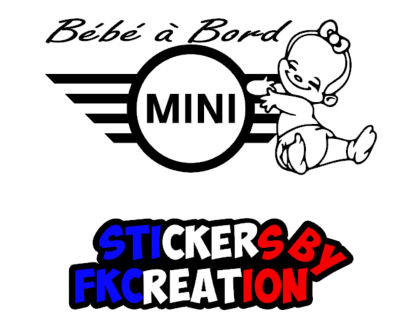 Sticker Bébé à bord Mini Cooper Fille