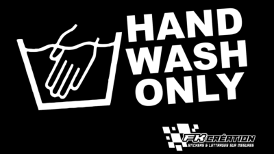 Sticker hand wash only