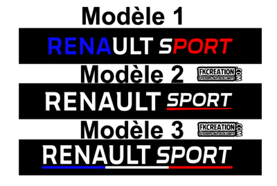 Bandeau Pare soleil Renault sport 2016 Bleu Blanc Rouge