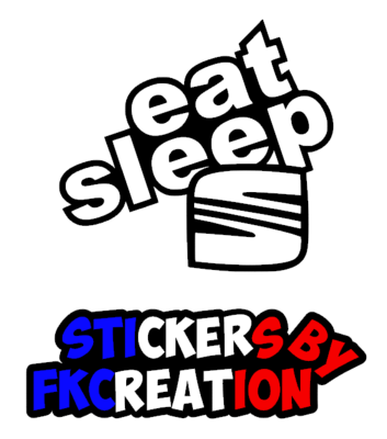 Sticker Eat sleep seat lettrage