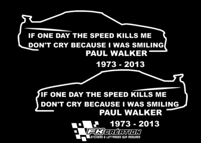 Sticker Skyline Paul walker