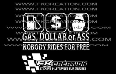 Sticker gas dollar or Ass