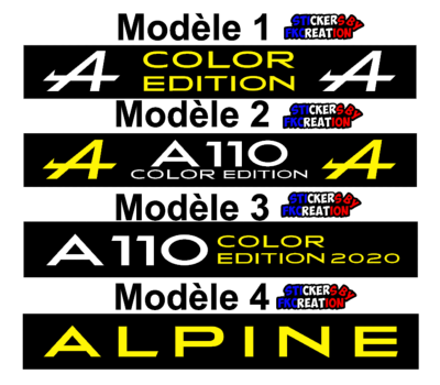 Bandeau Pare soleil Alpine renault a110 Color edition